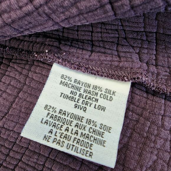 Eileen Fisher Jacket Womens Small Purple Textured Silk Rayon Blend Open Front - Picture 16 of 16